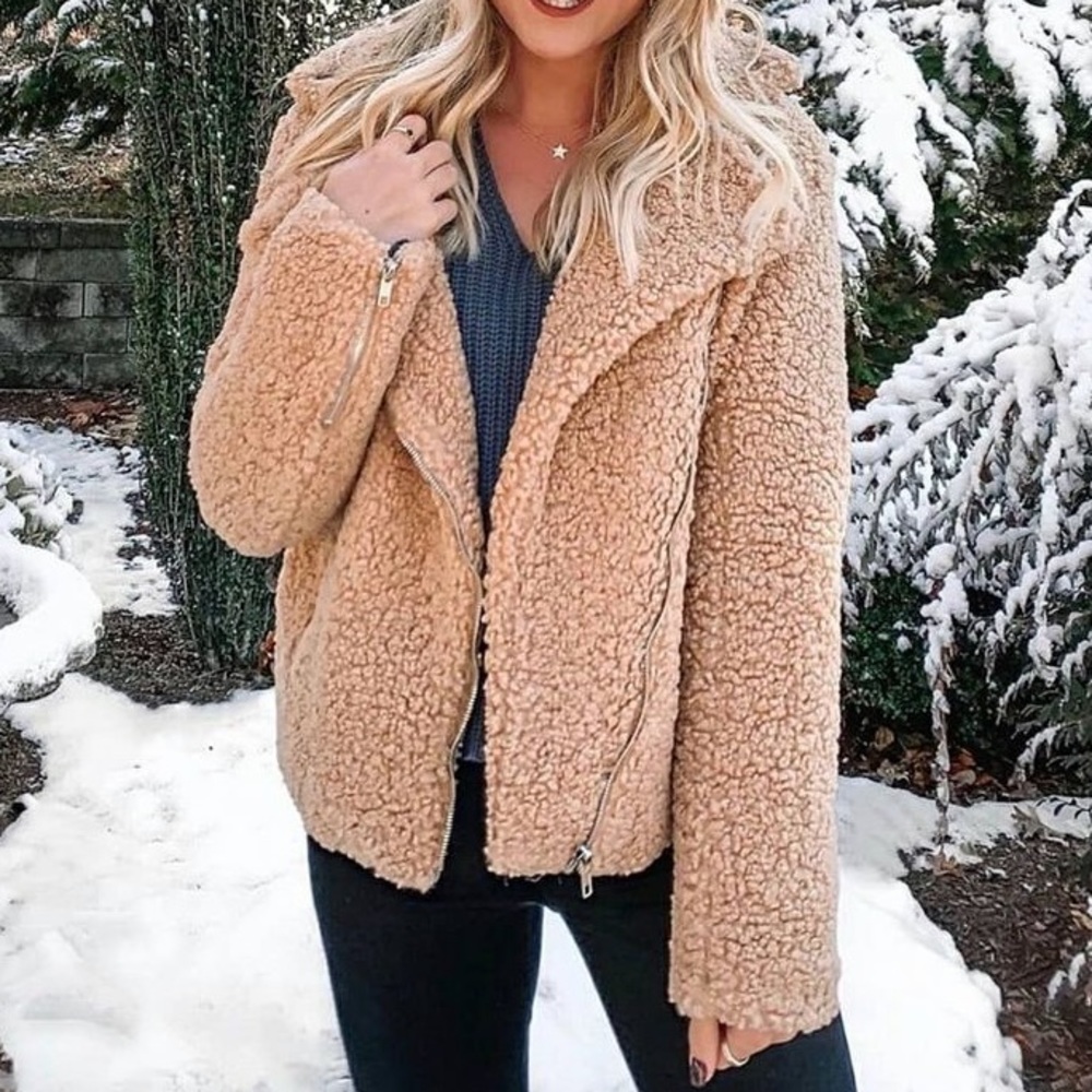 Buddylove - Teddy Faux Fur Jacket - Tan